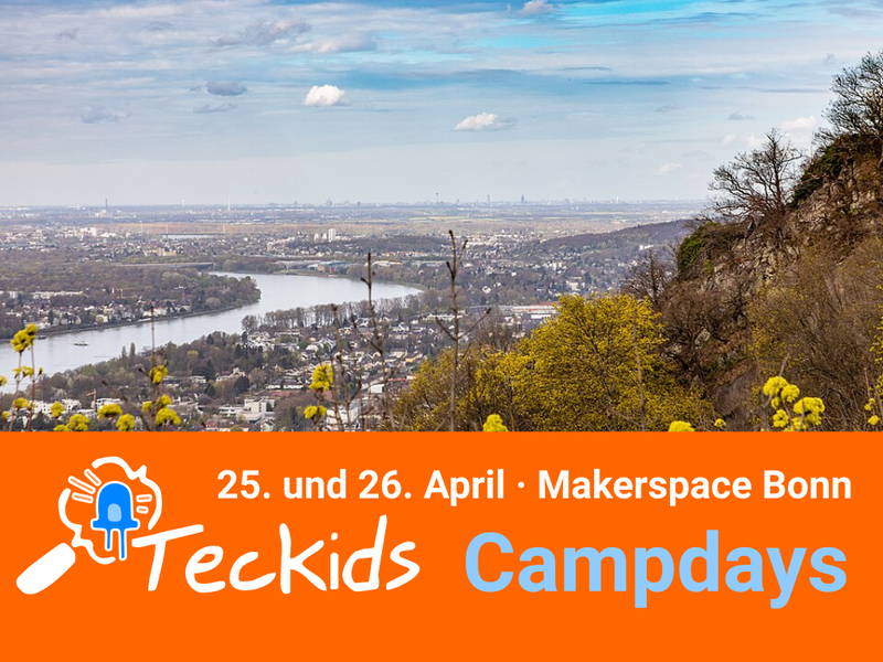 Sharepic der Campdays mit einem Foto des Rheinbogens von Süden aus